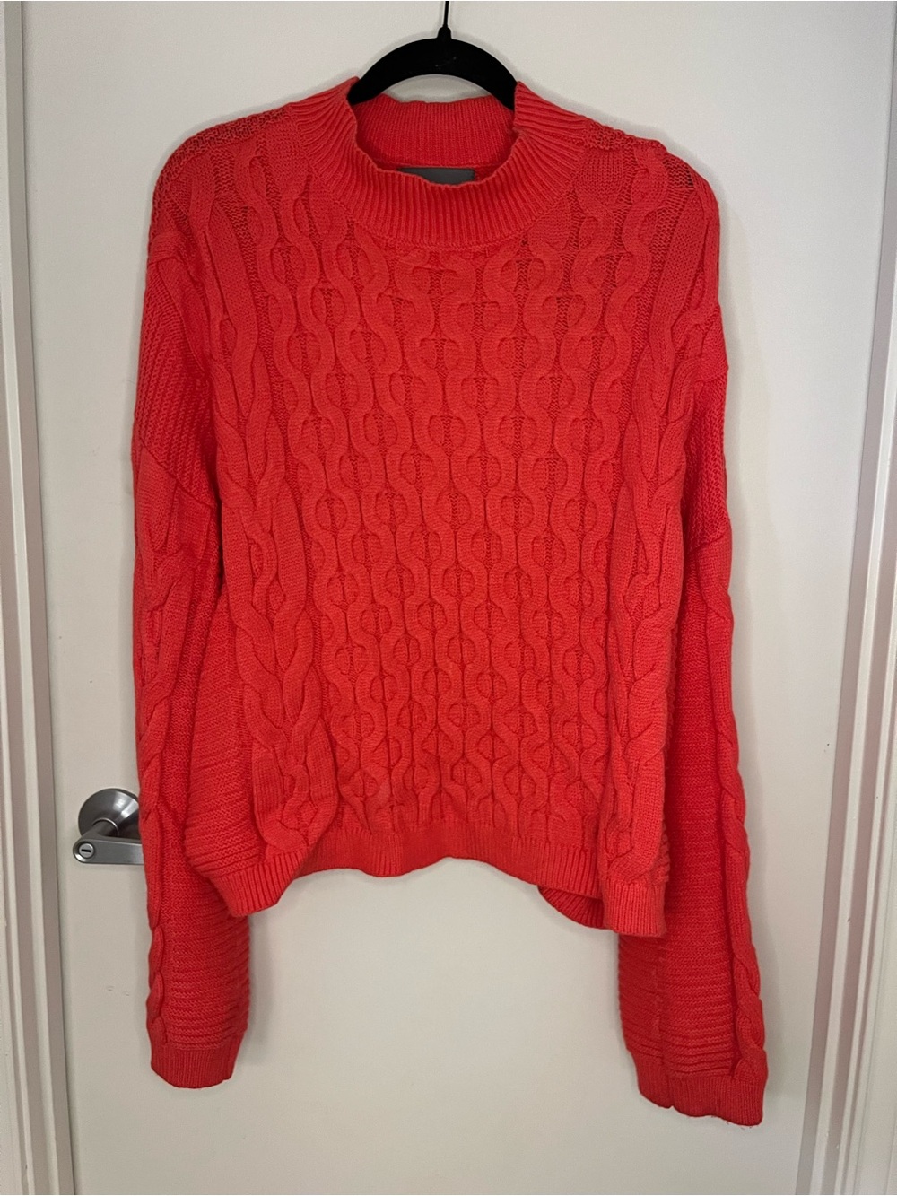 Anthropologie Coral Cable Turtleneck Sweater